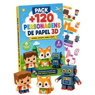 Pack +120 Personagens de Papel 3D