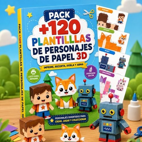 Pack +120 Personajes de Papel 3D